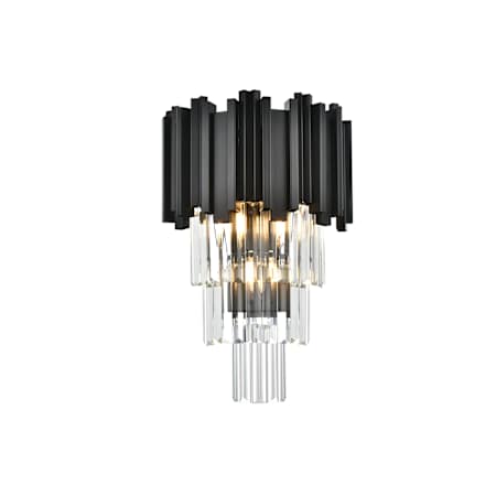 Elegant Lighting Willow 3 Light 18" Tall Wall Sconce Black