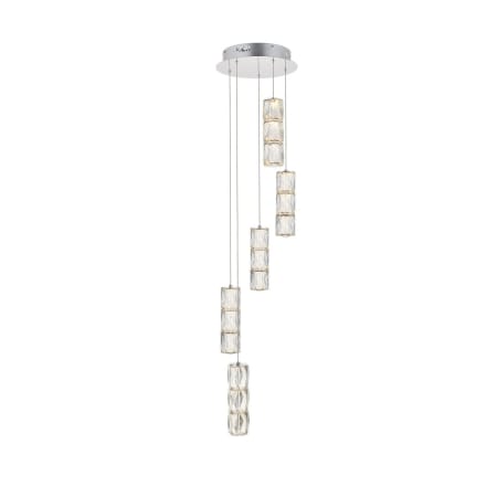 Elegant Lighting 3500D5RC Polaris 5 Light 12" Wide LED Crystal Multi ...