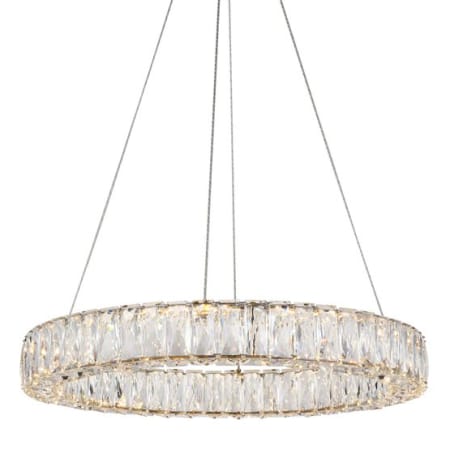 Elegant Lighting Monroe 24" Wide LED Crystal Ring Chandelier with Clear Royal Cut Crystals Gold
