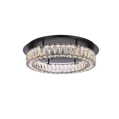 Elegant Lighting Monroe 22" Wide LED Semi-Flush Ceiling Fixture with Clear Crystal Accents Black