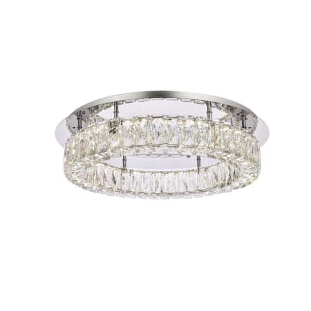 Elegant Lighting Monroe 22" Wide LED Semi-Flush Ceiling Fixture with Clear Crystal Accents Chrome