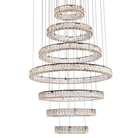 Elegant Lighting Monroe 40" Wide LED Crystal Ring Chandelier with Clear Crystal Accents Black