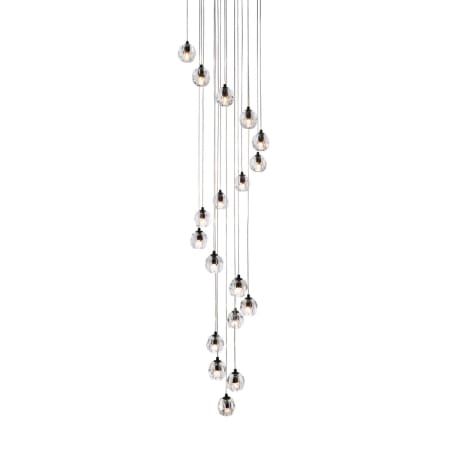 Elegant Lighting Eren 18 Light 20" Wide Crystal Multi Light Pendant Black