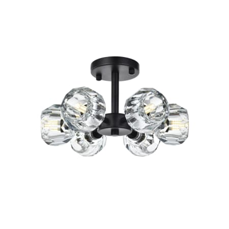 Elegant Lighting Eren 6 Light 14" Wide Semi-Flush Ceiling Fixture Black