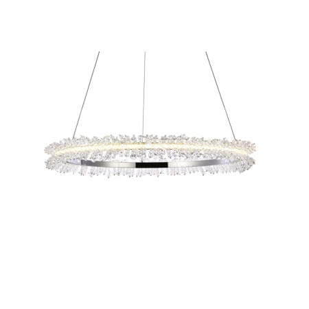 Elegant Lighting Laurel 26" Wide LED Ring Chandelier Chrome
