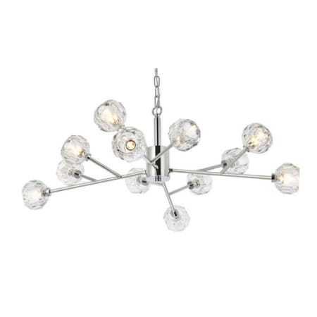Elegant Lighting Graham 12 Light 35" Wide Multi Light Pendant Chrome / Clear