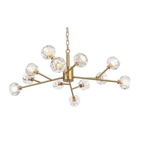 Elegant Lighting Graham 12 Light 35" Wide Multi Light Pendant Gold / Clear