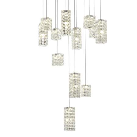 Elegant Lighting Aston 28" Wide Crystal Multi Light Pendant Chrome