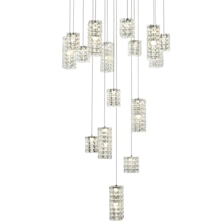 Elegant Lighting Aston 32" Wide Crystal Multi Light Pendant Chrome