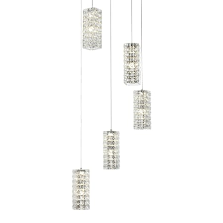 Elegant Lighting Aston 20" Wide Crystal Multi Light Pendant Chrome