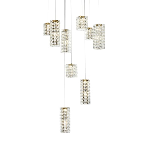 Elegant Lighting Aston 24" Wide Crystal Multi Light Pendant Satin Gold