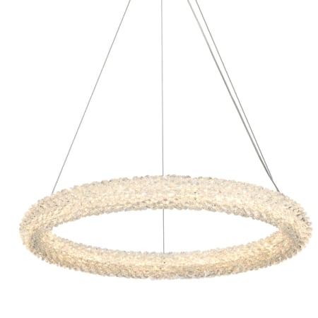 Elegant Lighting Bowen 24" Wide LED Crystal Ring Chandelier - 1400 Lumens Chrome