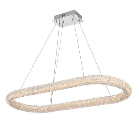 Elegant Lighting Bowen 42" Wide LED Crystal Ring Chandelier - 490 Lumens Chrome