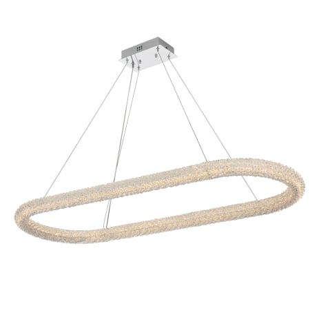 Elegant Lighting Bowen 51" Wide LED Crystal Ring Chandelier - 700 Lumens Chrome