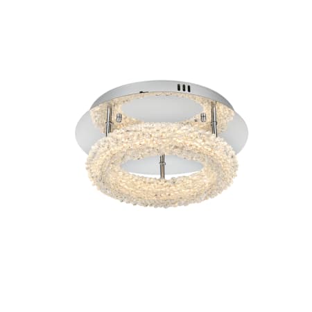 Elegant Lighting Bowen 14" Wide LED Semi-Flush Ceiling Fixture Chrome