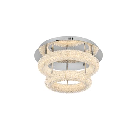 Elegant Lighting Bowen 18" Wide LED Semi-Flush Ceiling Fixture - 3920 Lumens Chrome
