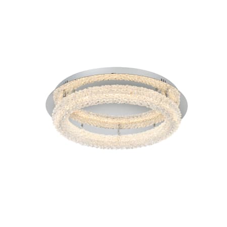 Elegant Lighting Bowen 22" Wide LED Semi-Flush Ceiling Fixture - 3920 Lumens Chrome