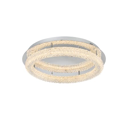 Elegant Lighting Bowen 26" Wide LED Semi-Flush Ceiling Fixture - 5600 Lumens Chrome