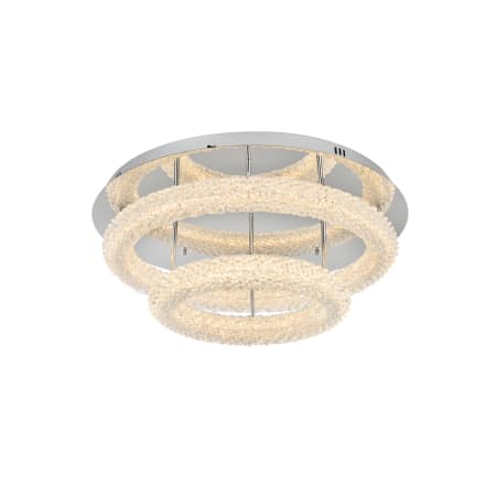 Elegant Lighting Bowen 26" Wide LED Semi-Flush Ceiling Fixture - 3360 Lumens Chrome