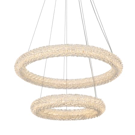 Elegant Lighting Bowen 24" Wide LED Crystal Ring Chandelier - 3360 Lumens Chrome