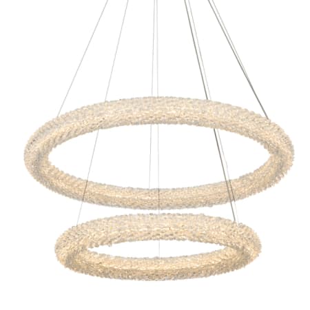 Elegant Lighting Bowen 28" Wide LED Crystal Ring Chandelier Chrome