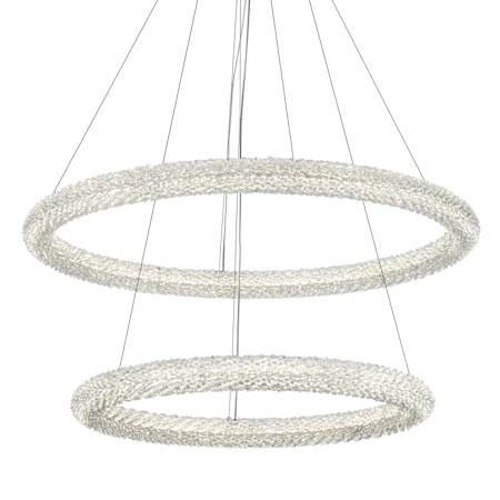 Elegant Lighting Bowen 36" Wide Ring Chandelier Chrome