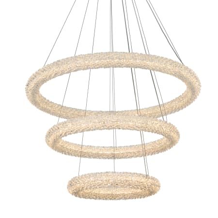 Elegant Lighting Bowen 32" Wide LED Crystal Ring Chandelier - 490 Lumens Chrome