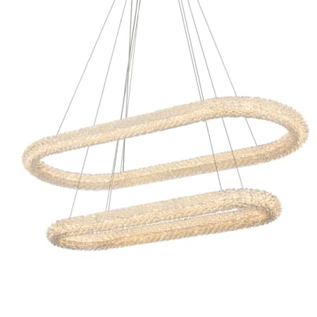Elegant Lighting Bowen 42" Wide LED Crystal Ring Chandelier - 840 Lumens Chrome