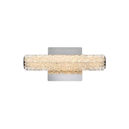 Elegant Lighting Bowen 6" Tall LED Wall Sconce - 12" Wide Chrome