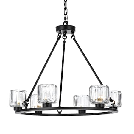 Elegant Lighting Cadence 6 Light 26" Wide Ring Chandelier Black