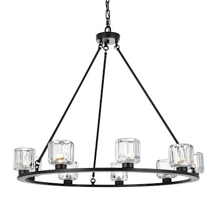 Elegant Lighting Cadence 9 Light 36" Wide Ring Chandelier Black