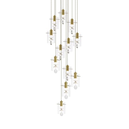 Elegant Lighting Hana 12 Light 22" Wide LED Crystal Multi Light Pendant Gold