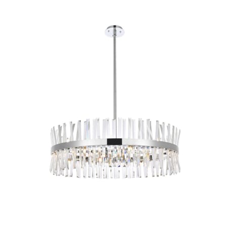 Elegant Lighting Serephina 16 Light 36" Wide Crystal Drum Chandelier with Clear Crystal Accents Chrome