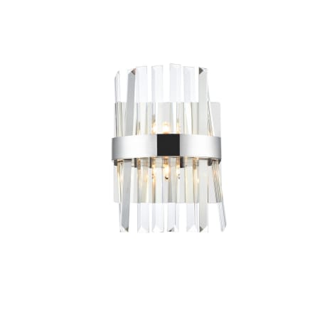 Elegant Lighting Serephina 2 Light 12" Tall Wall Sconce with Clear Crystal Accents Chrome