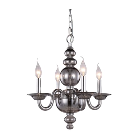 Elegant Lighting Champlain 4 Light 18" Wide Candle Style Pendant with Glass Features Silver Shade