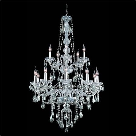 Elegant Lighting Verona 15 Light 33" Wide Crystal Chandelier with Clear Royal Cut Crystals Chrome