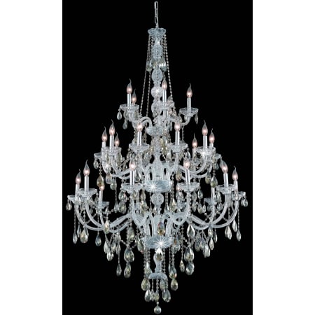 Elegant Lighting Verona 25 Light 43" Wide Crystal Chandelier with Golden Teak Royal Cut Crystals Chrome
