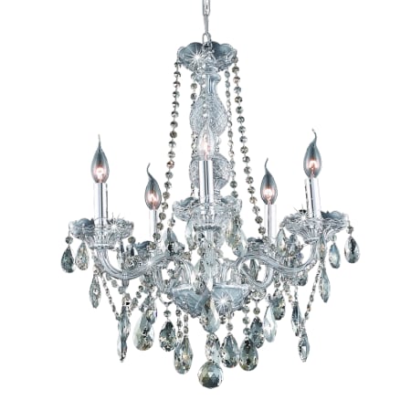 Elegant Lighting Verona 5 Light 21" Wide Crystal Chandelier with Golden Teak Royal Cut Crystals Chrome