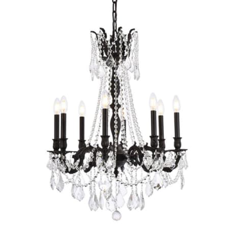 Elegant Lighting Rosalia 8 Light 24" Wide Crystal Chandelier with Golden Teak Royal Cut Crystals Dark Bronze