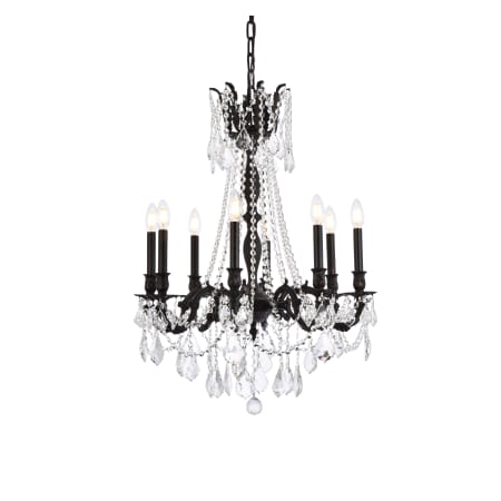 Elegant Lighting Rosalia 8 Light 24" Wide Crystal Chandelier with Clear Royal Cut Crystals Dark Bronze