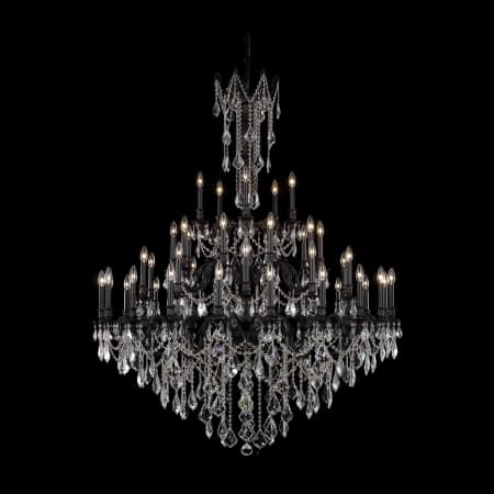 Elegant Lighting Rosalia 45 Light 54" Wide Crystal Chandelier with Clear Royal Cut Crystals Dark Bronze