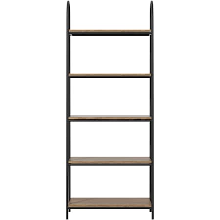 Elegant Lighting Billie 71" Wide 5 Shelf Wood Veneer and Iron Shelving Unit Natural Driftwood