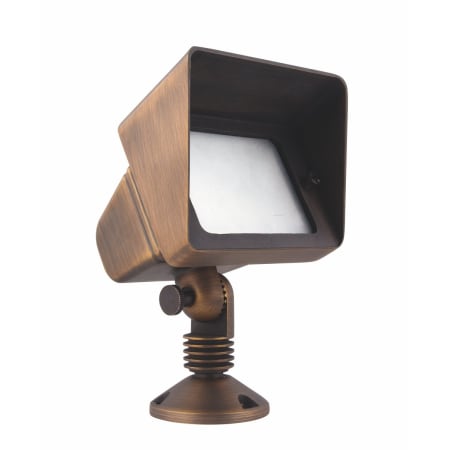 Elegant Lighting Single Aera 5" Wide 12V Rectangular Flood Light - 35 Watt Antique Brass