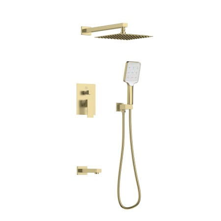 Elegant Lighting Petar Shower Only Trim Package with 2.3 GPM Multi Function Shower Head Brushed Gold
