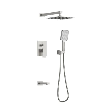 Elegant Lighting Petar Shower Only Trim Package with 2.3 GPM Multi Function Shower Head Brushed Nickel