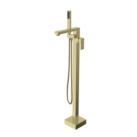 Elegant Lighting Henry Floor Mounted Clawfoot Tub Filler with Built-In Diverter - Includes Hand Shower Brushed Gold