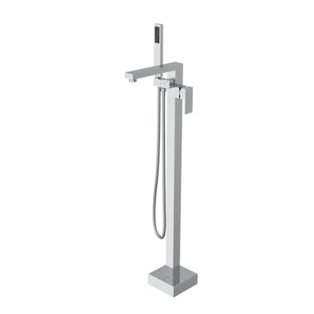 Elegant Lighting Henry Floor Mounted Clawfoot Tub Filler with Built-In Diverter - Includes Hand Shower Chrome