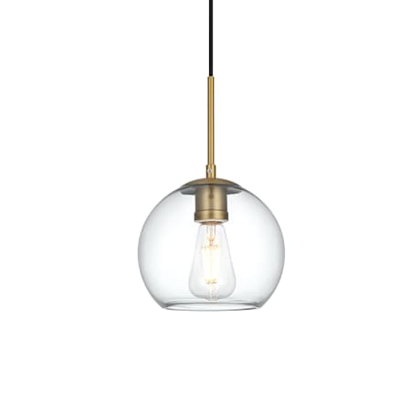 Elegant Lighting Baxter 8" Wide Mini Pendant Satin Gold