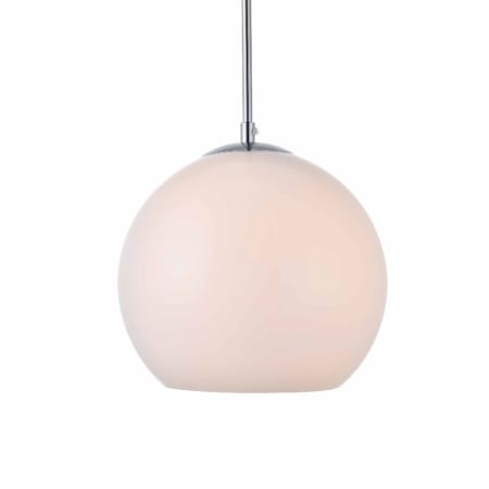 Elegant Lighting Baxter 10" Wide Pendant Chrome / Frosted White