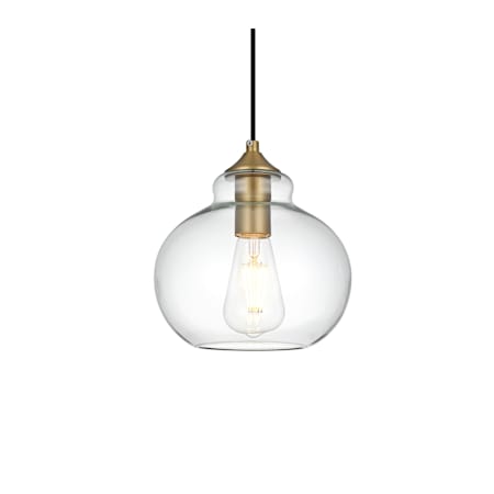 Elegant Lighting Destry 8" Wide Mini Pendant Satin Gold